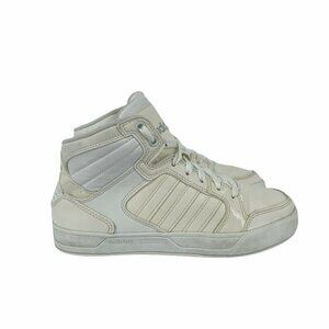 Adidas Sneakers Men's Sz 3.5 Raleigh Mid-Cut Fashion Shiny Patent Leather White